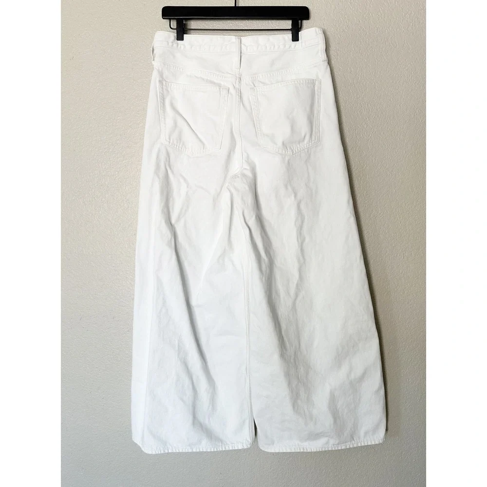 J.Crew High-Rise Superwide-Leg Jeans White 100% Cotton Size 30 - Picture 5 of 8